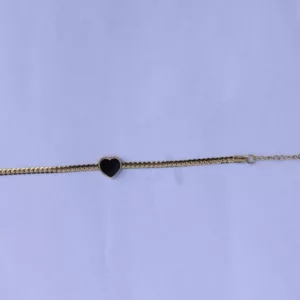 Daily Wear Anti Tarnish Black Heart Chain Bracelet