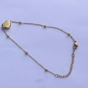 Gold Plated Heart Charm Bracelet